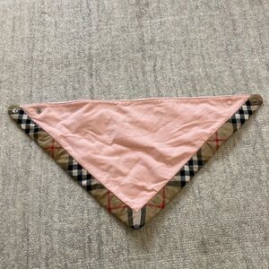 Burberry Baby Pink with Burberry Plaid at Rim Bib. 2 snaps for sizing.